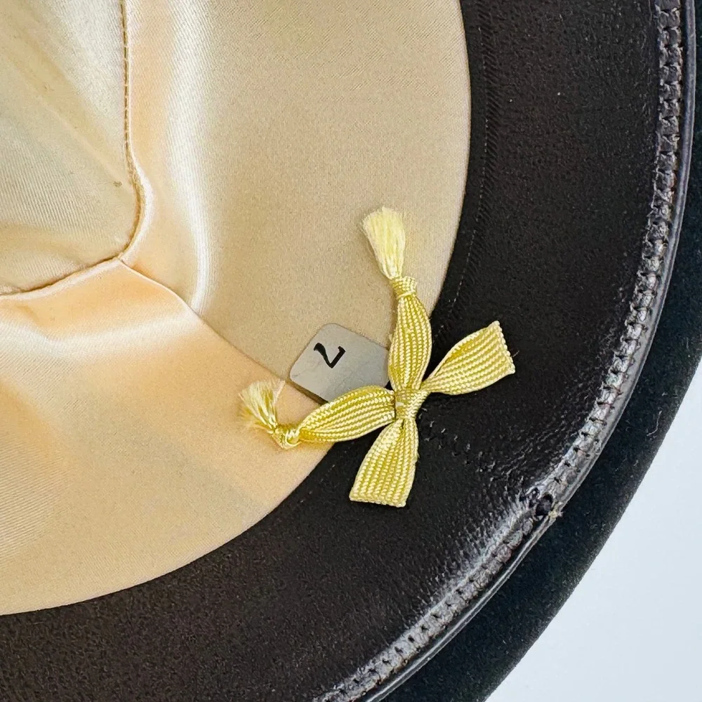 Vintage Mallory Fedora Hat Brown Fur Felt Cravenette Processed‎ Size 7 Feather